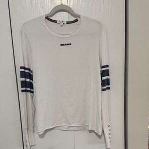 Wear Women's White and Navy Long Sleeve Top